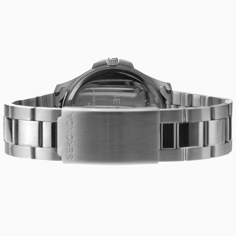 SEKONDA Men's Watch | Silver Case & Stainless Steel Bracelet with Blue Dial - 1224