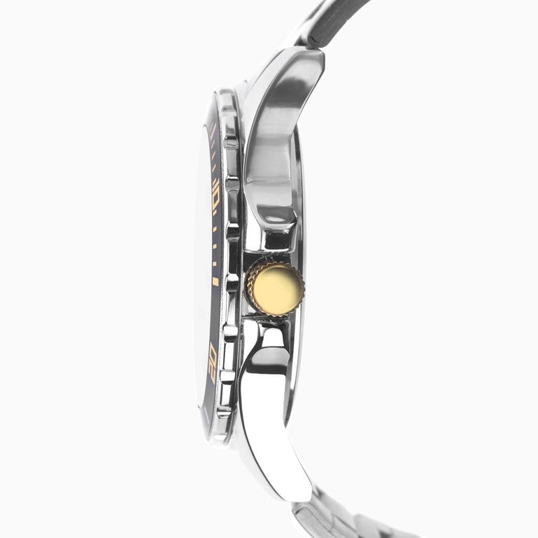 SEKONDA Dive Men's Watch | Silver Case & Stainless Steel Bracelet with Black Dial - 1581