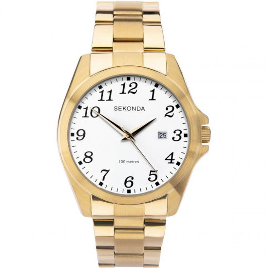 SEKONDA Gold Tone Bracelet With White Dial - 1637