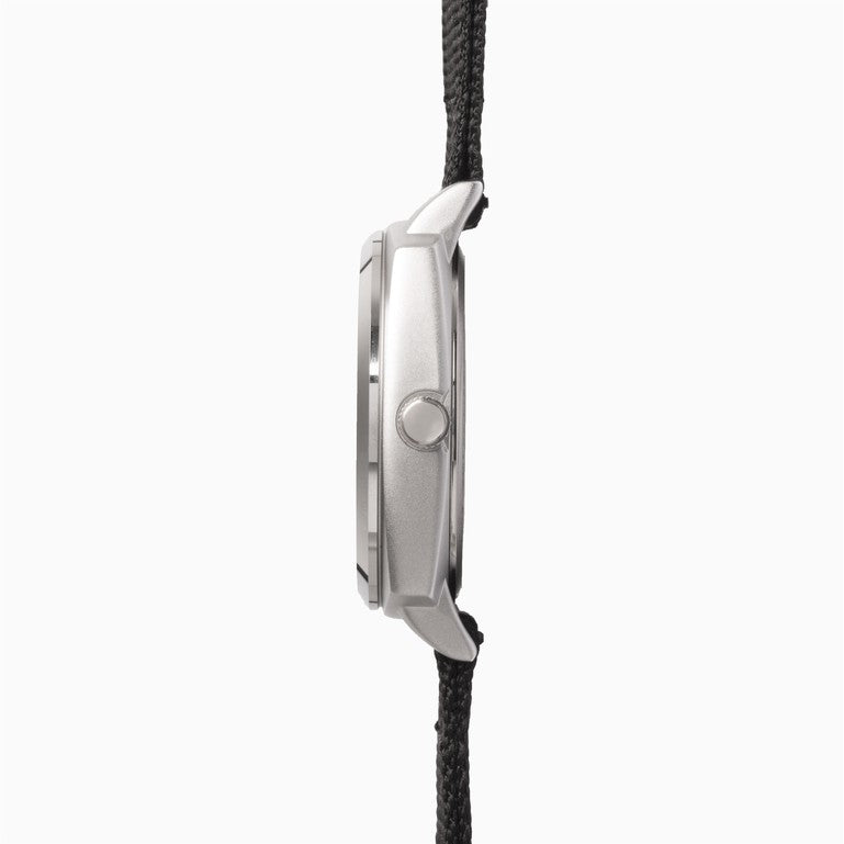 SEKONDA Airborne Men's Watch | Silver Case & Black Canvas Strap with Black Dial - 1992