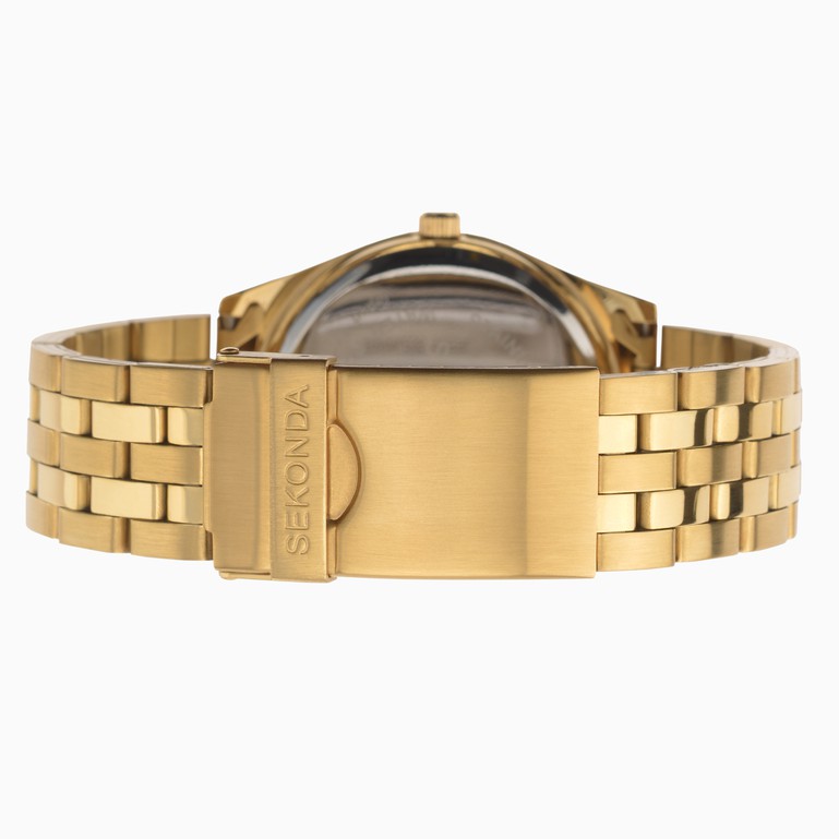SEKONDA Classic Men's Watch | Gold Case & Stainless Steel Bracelet with Silver Dial - 3450