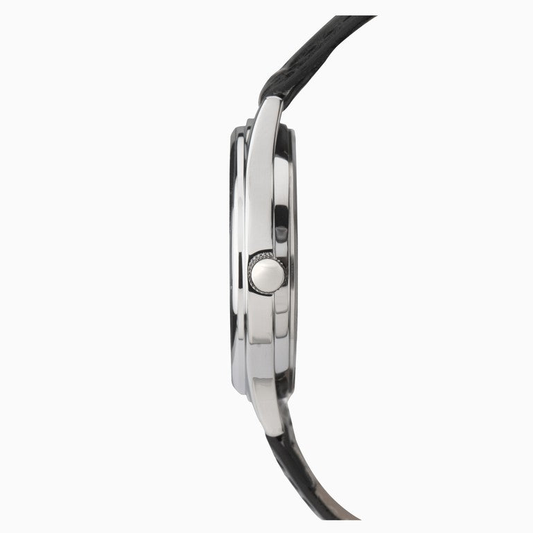 SEKONDA Easy Reader Men's Watch | Silver Case & Leather Upper Strap with White Dial - 3473