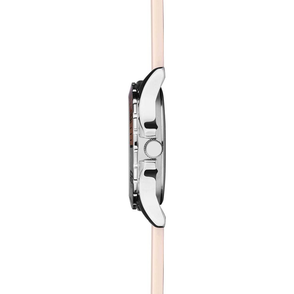 SEKONDA Balearic Ladies Watch | Silver Alloy Case & Pink Rubber Strap with Beige Dial - 40568