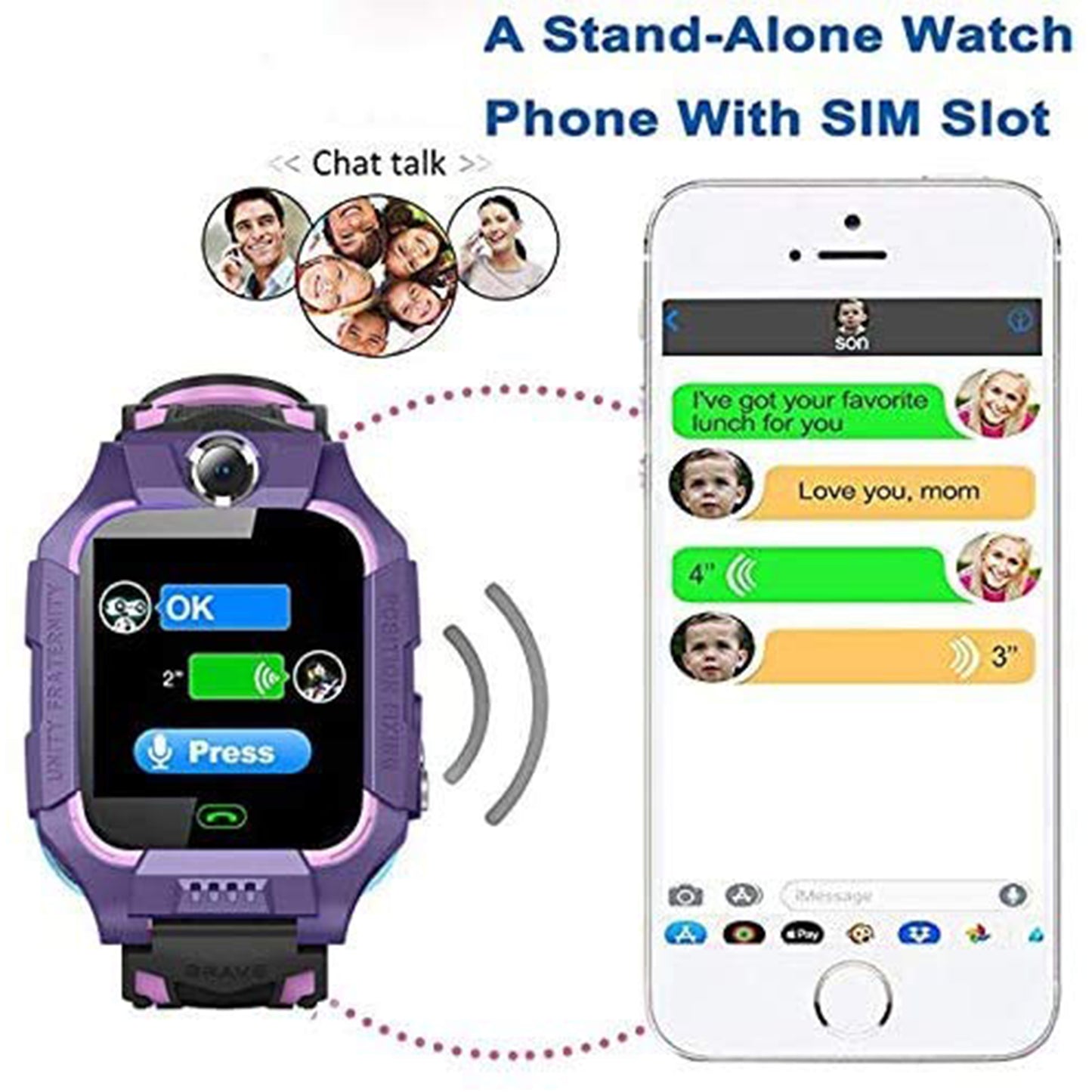 AS50249 WOLULU Kids Smart SOS Tracker Watch