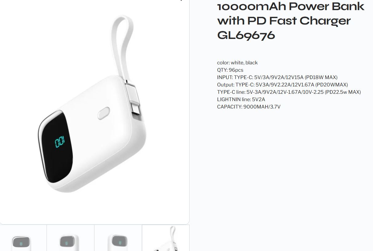 GL69676 Power Bank 10000mAh