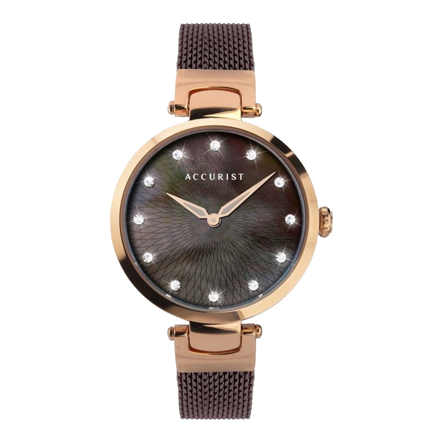 Accurist Ladies Watch with Brown Dial and Brown Milanese Strap 8306