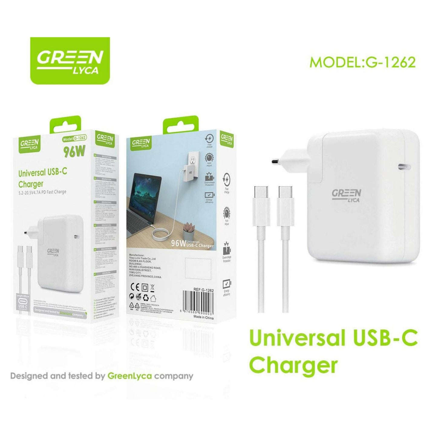 G-1262 Universal USB-C Fast Charger 96W