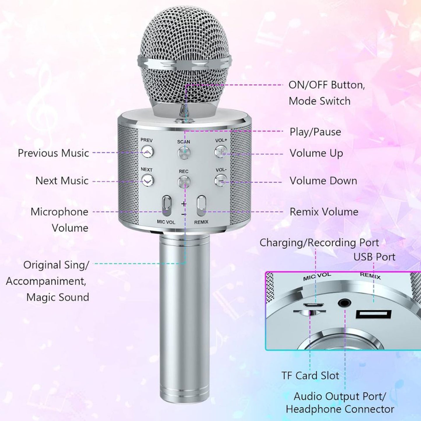 G-1331 Wireless Microphone Hifi Speaker 5W