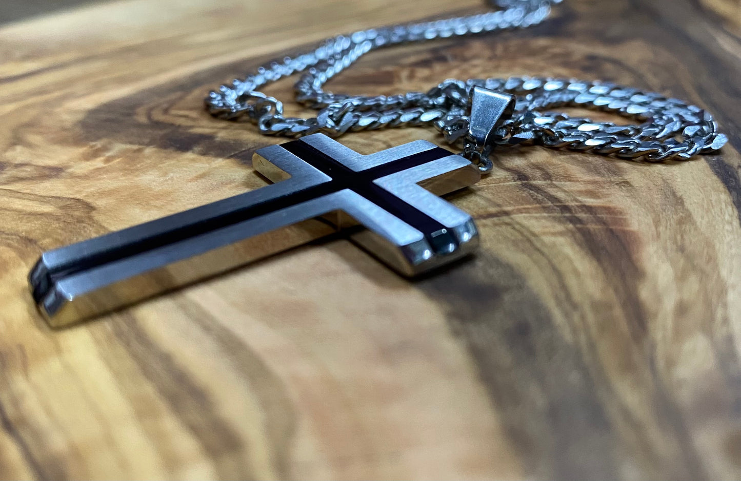 Men's Stainless Steel Cross Necklace - CR004