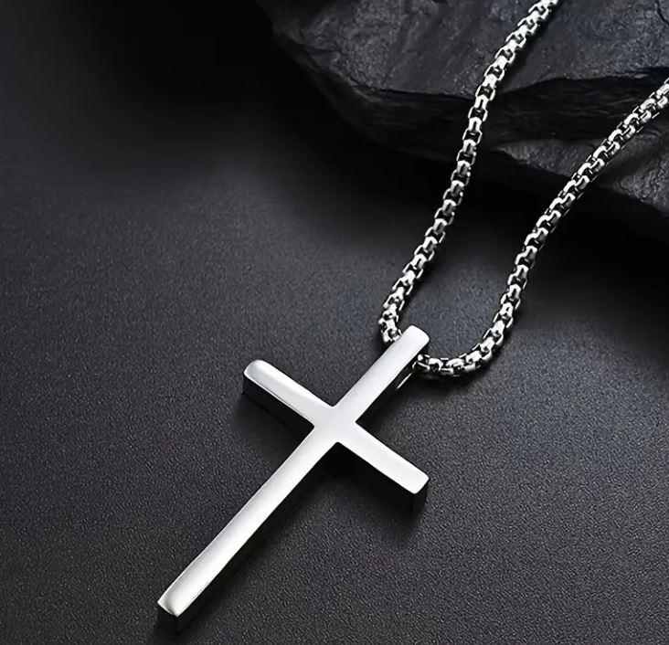 Men's Stainless Steel Cross Necklace - CR007