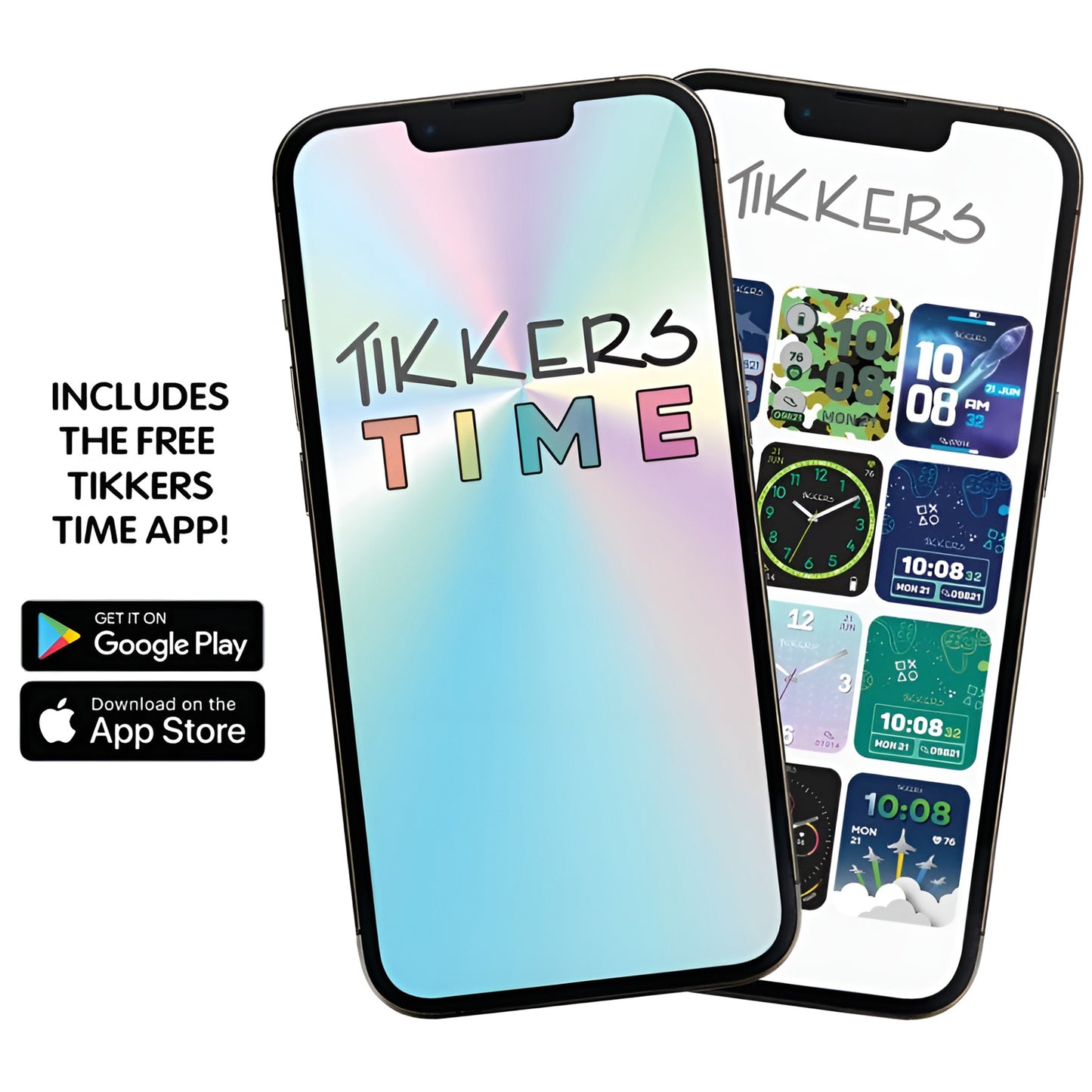 Tikkers Smart Series 13 - Black Fabric Strap Smart Watch & Headphone Set TKS13-0033- Gift Set