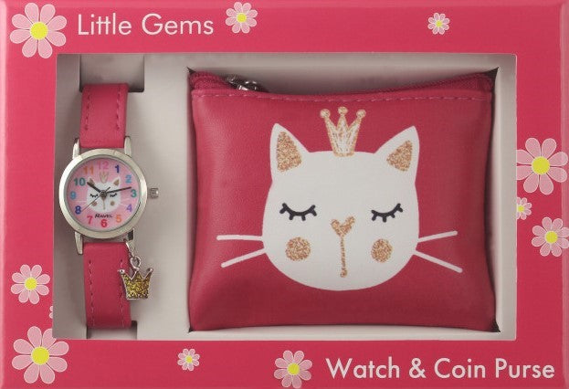 Little Gems Watch & Coin Purse Gift Set - Kitten R2252