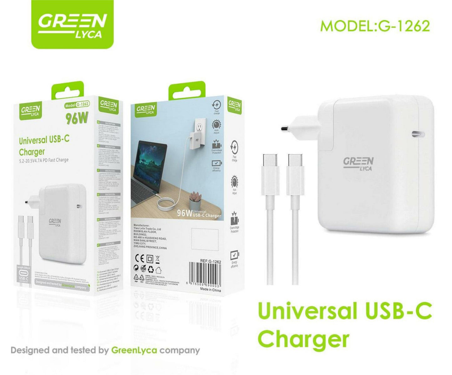 G-1262 Universal USB-C Fast Charger 96W