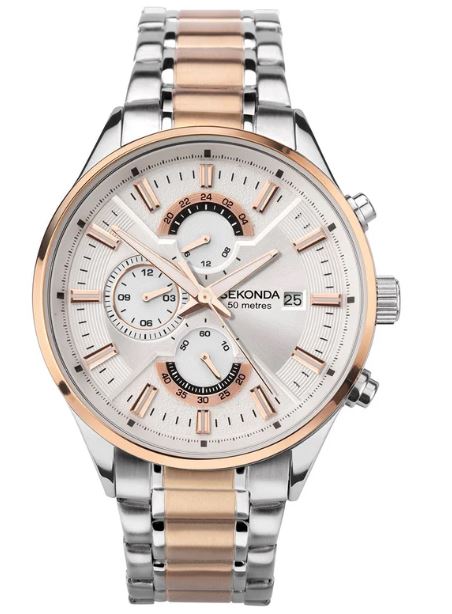 SEKONDA Men's Rose Gold Chronograph Watch - 1698