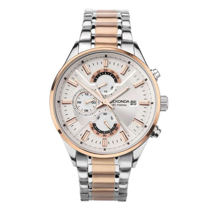 SEKONDA Men's Rose Gold Chronograph Watch - 1698