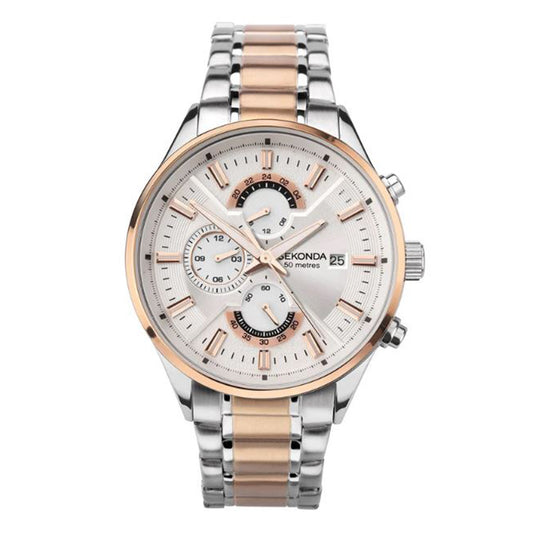 SEKONDA Men's Rose Gold Chronograph Watch - 1698