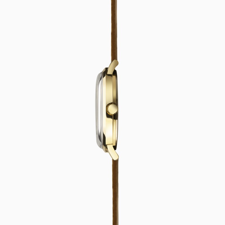 SEKONDA Originals Men's Watch | Gold Case & Brown Leather Strap with Green Dial - 1949