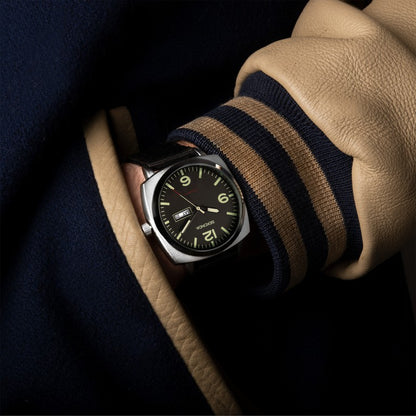 SEKONDA Airborne Men's Watch | Silver Case & Black Canvas Strap with Black Dial - 1992