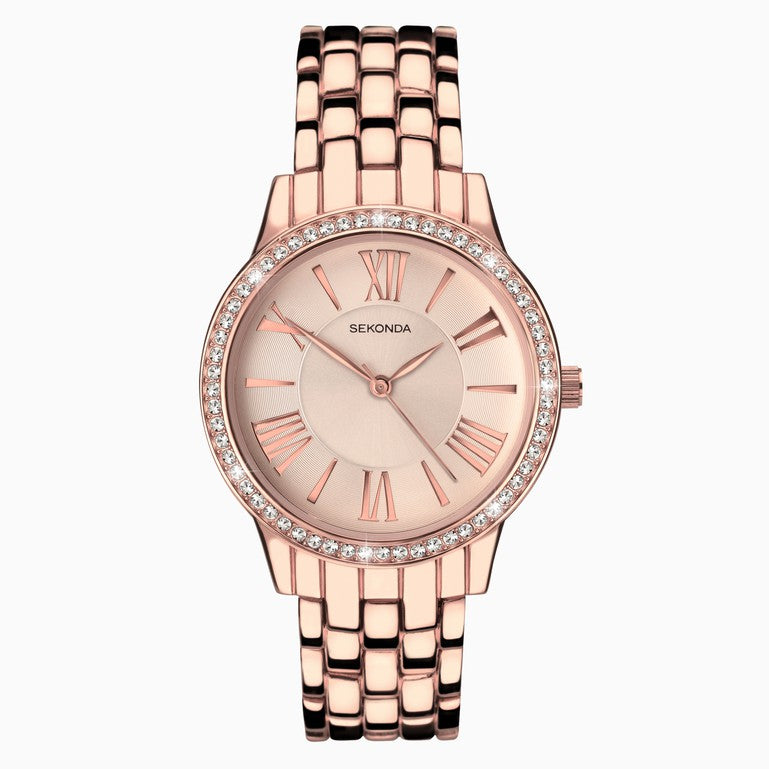 SEKONDA Charlotte Ladies Watch | Rose Gold Case & Alloy Bracelet with Rose Gold Dial - 2400