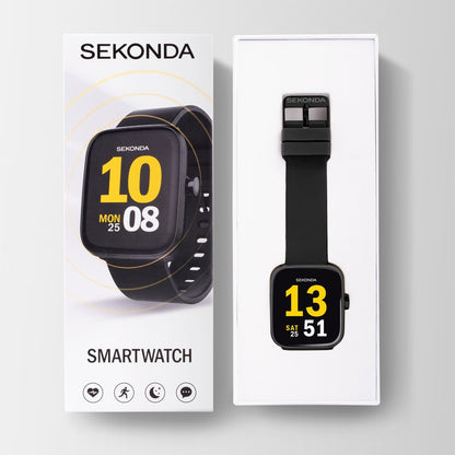 SEKONDA Motion Smart Watch | Black Case & Silicone Strap | 30009