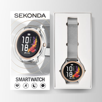 SEKONDA FLEX SMART WATCH | SILVER CASE & MESH STRAP - 40387