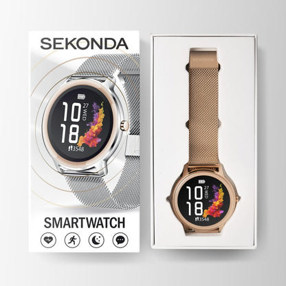 SEKONDA FLEX SMART WATCH | ROSE GOLD CASE & MESH STRAP - 40388