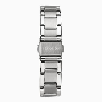 SEKONDA Taylor Ladies Watch | Silver Case & Stainless Steel Bracelet with Pale Brown Dial - 40399