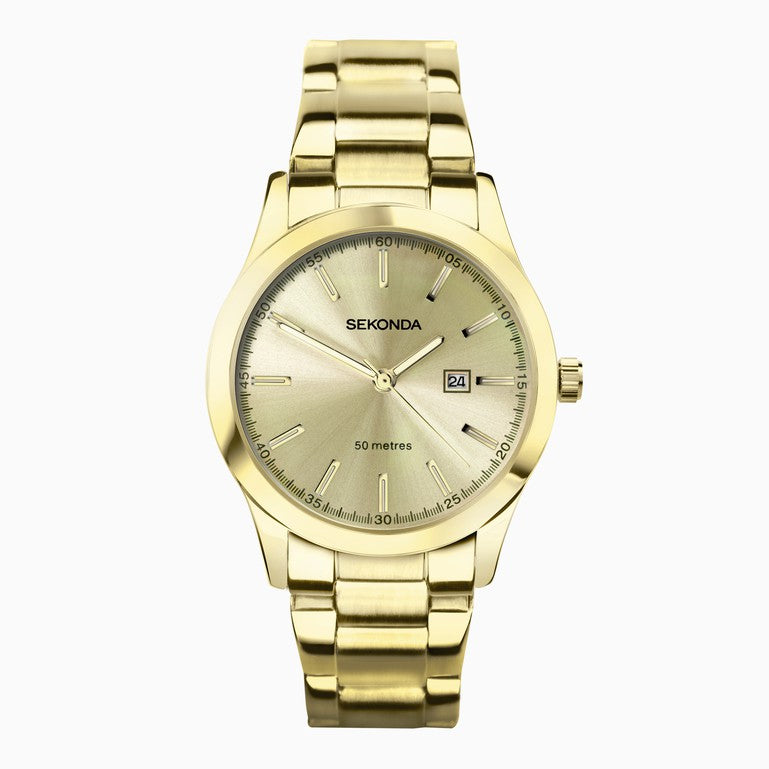 SEKONDA Taylor Ladies Watch | Gold Case & Stainless Steel Bracelet with Champagne Dial - 40428