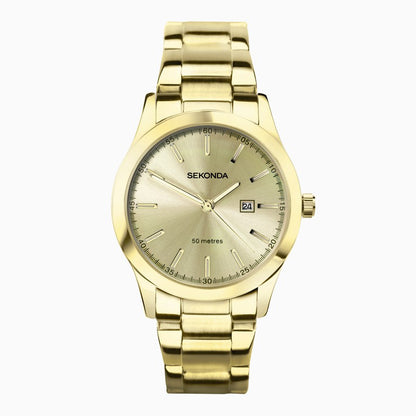 SEKONDA Taylor Ladies Watch | Gold Case & Stainless Steel Bracelet with Champagne Dial - 40428