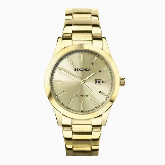 SEKONDA Taylor Ladies Watch | Gold Case & Stainless Steel Bracelet with Champagne Dial - 40428