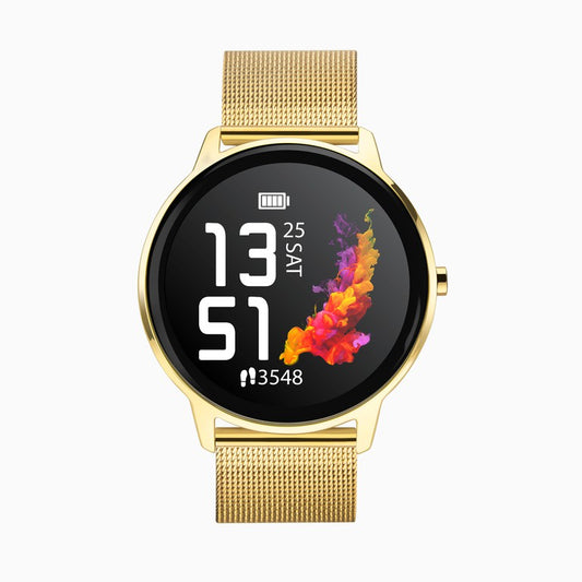 SEKONDA Flex Smart Watch | Gold Case & Mesh Strap | 40527