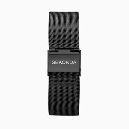SEKONDA Flex Smart Watch | Black Case & Mesh Strap - 40529