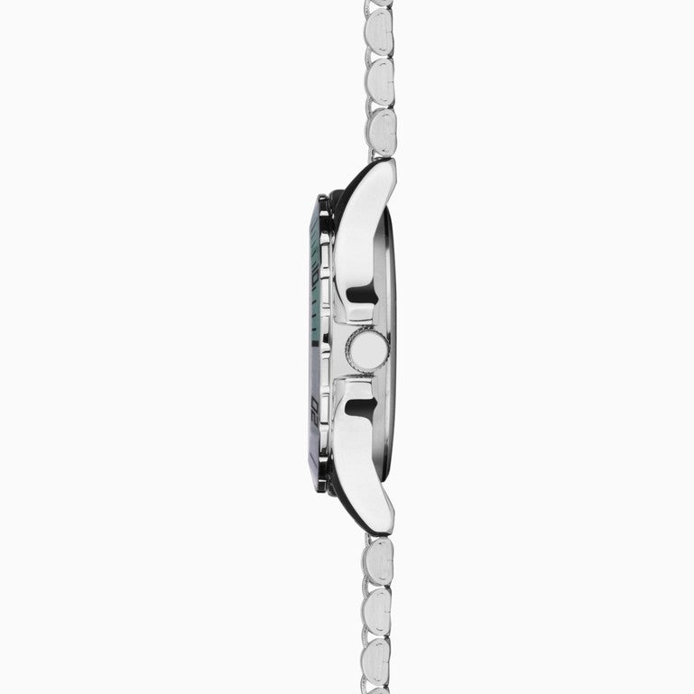 SEKONDA Balearic Ladies Watch | Silver Alloy Case & Stainless Steel Bracelet with Green Dial - 40565