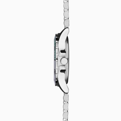 SEKONDA Balearic Ladies Watch | Silver Alloy Case & Stainless Steel Bracelet with Green Dial - 40565