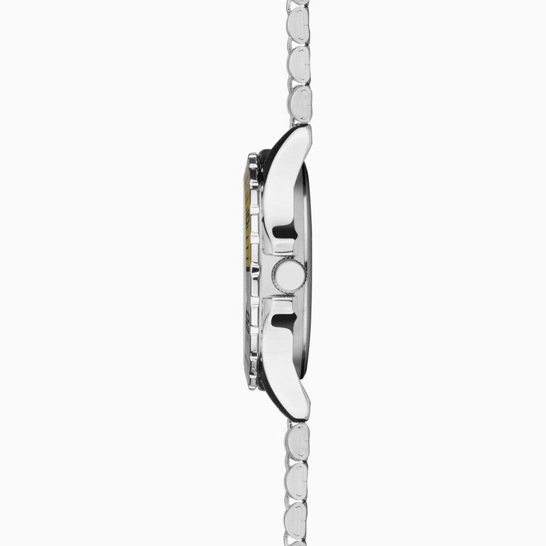 SEKONDA Balearic Ladies Watch | Silver Alloy Case & Stainless Steel Bracelet with Yellow Dial - 40566