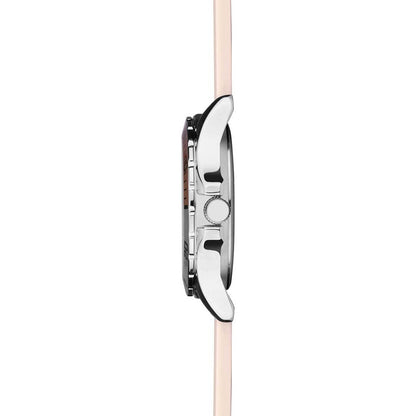 SEKONDA Balearic Ladies Watch | Silver Alloy Case & Pink Rubber Strap with Beige Dial - 40568