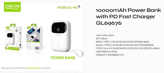 GL69676 Power Bank 10000mAh