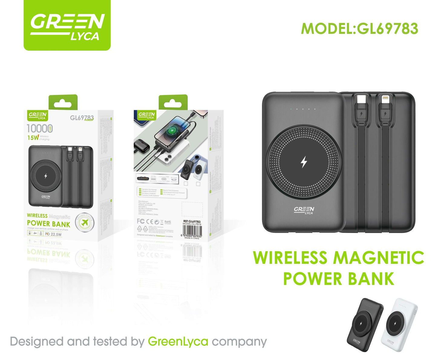GL69783 Wireless Magnetic Power Bank 10000mAh
