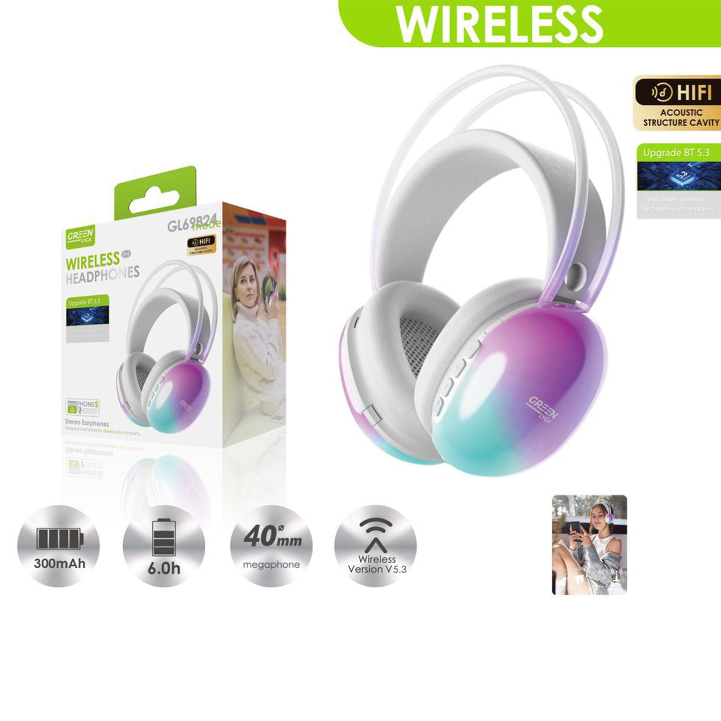 GL69824 Wireless Headphones