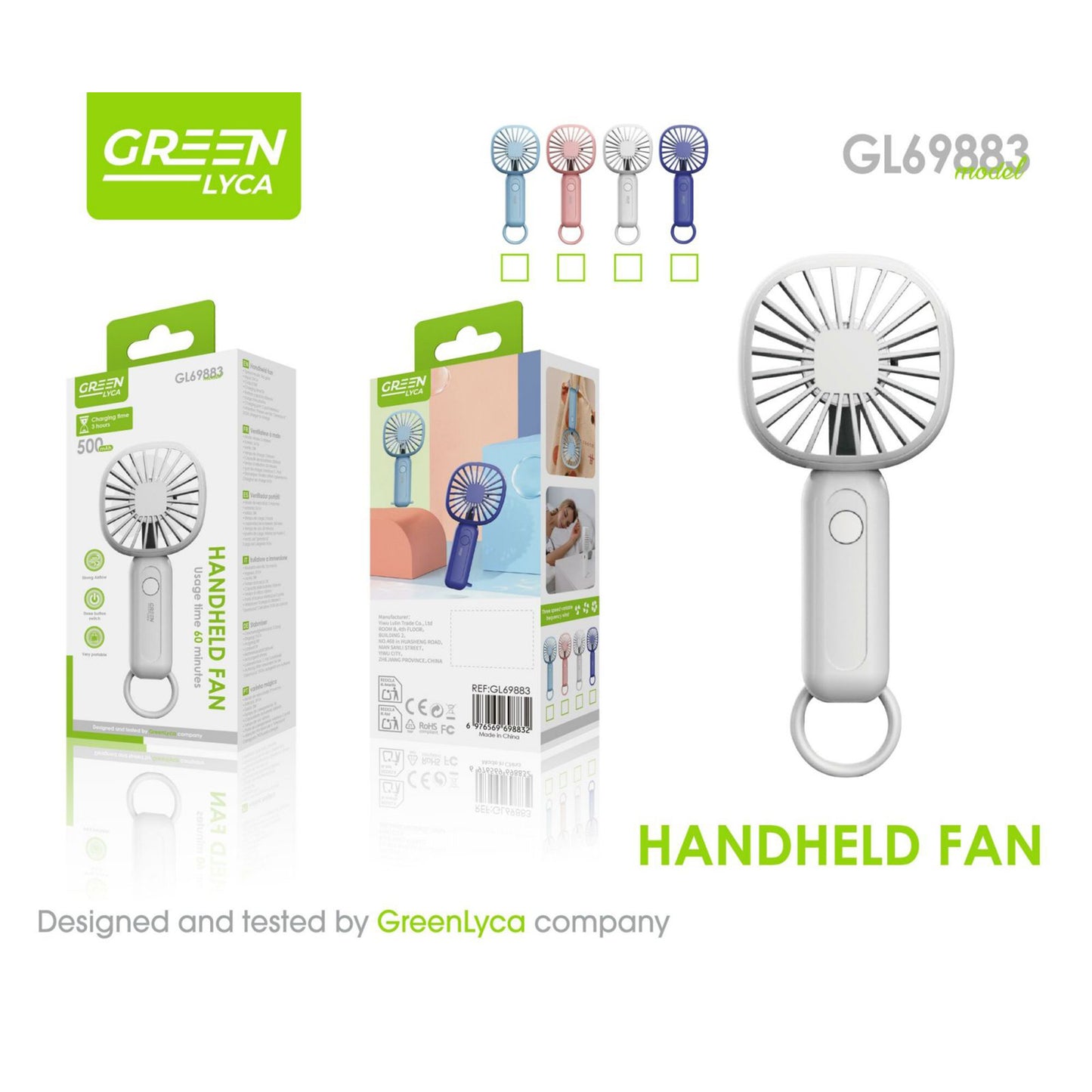 GL69883 MINI FAN HANDHELD