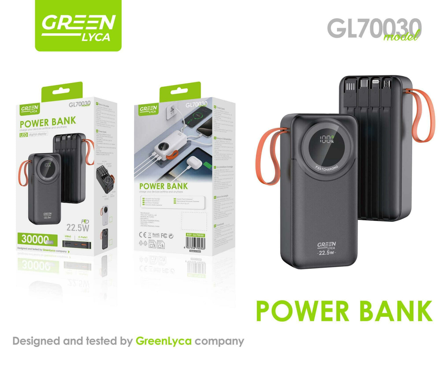 GL70030 Power Bank 30000mAh