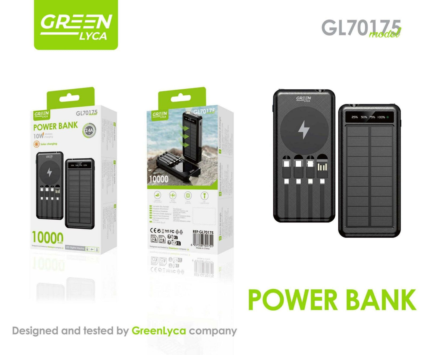 GL70175 Solar Power Bank 10000mAh