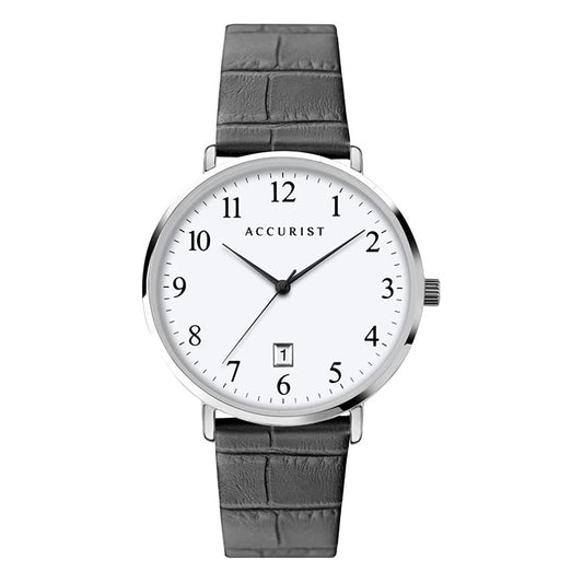 Accurist Men's Classic Watch with Black Leather Strap 7369