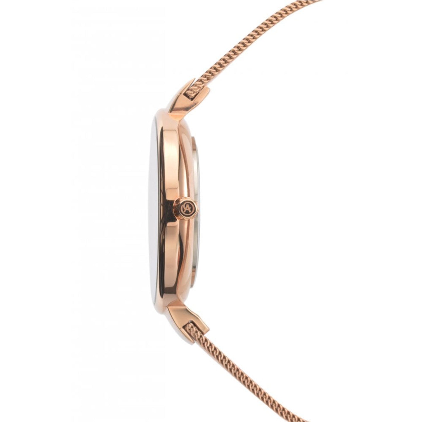Accurist Ladies Watch with Silver Dial and Rose Gold Milanese Strap 8079