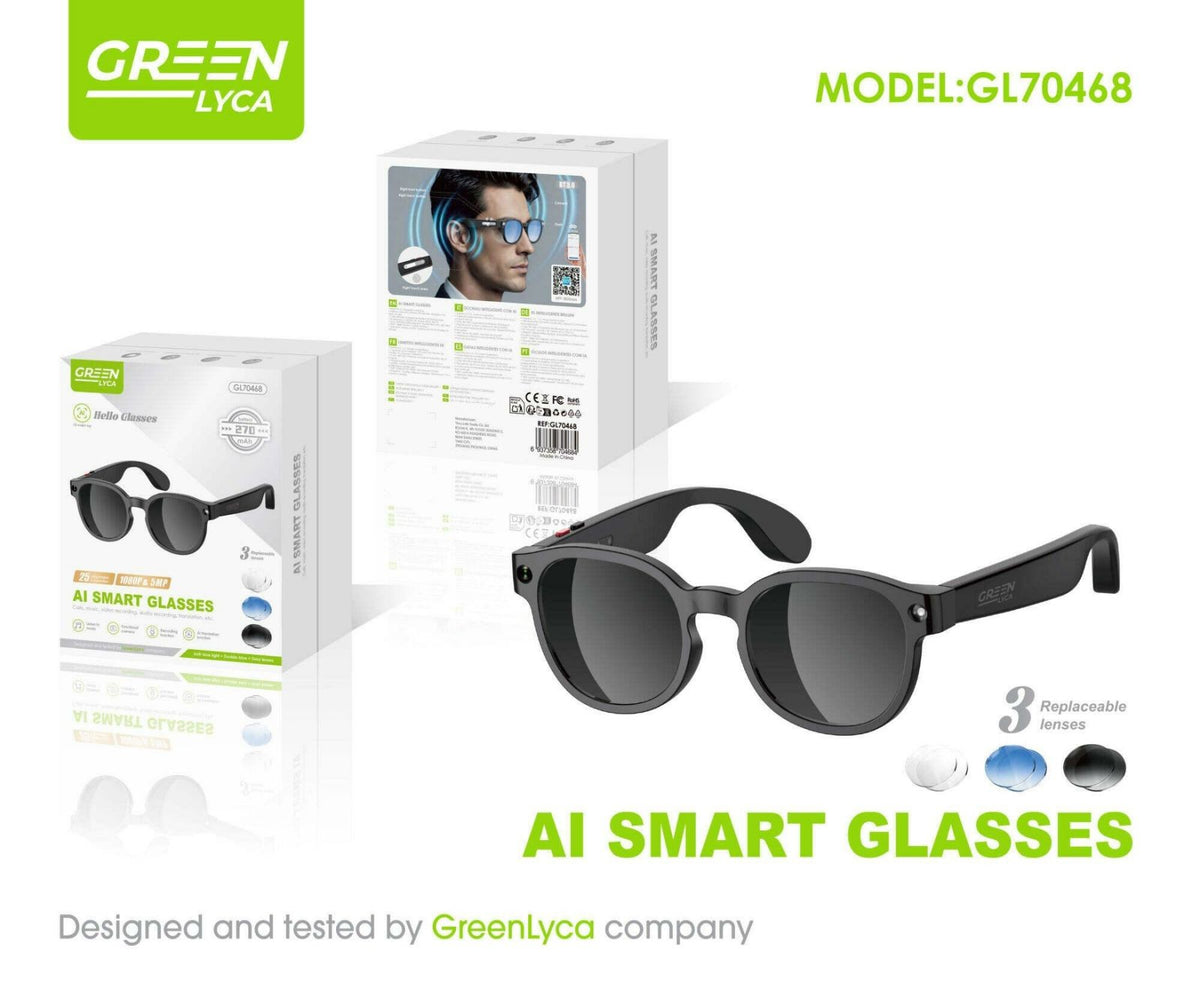Green Lyca GL70468 – AI Smart Glasses με Κάμερα 1080p