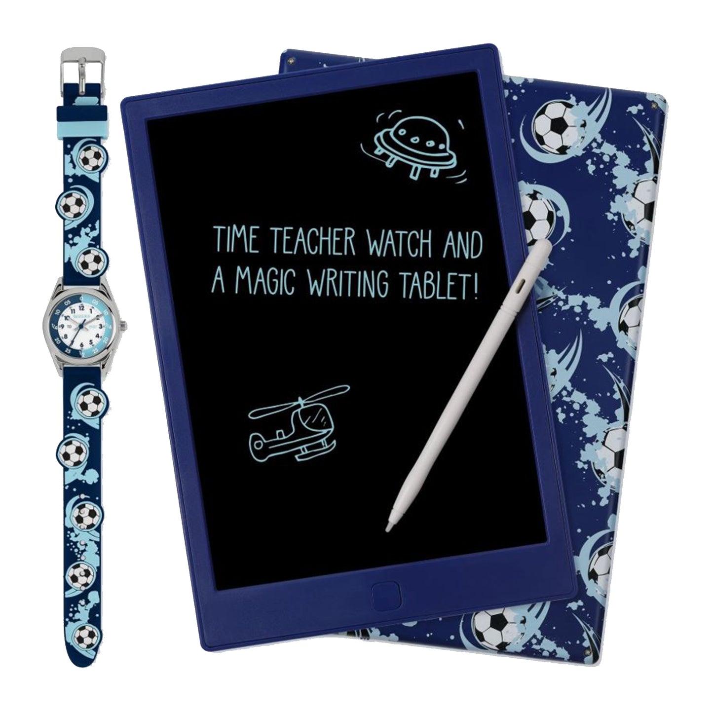 Tikkers 3D Football Silicone Strap Watch & Drawing Pad - ATK1110 - Gift Set