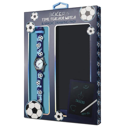 Tikkers 3D Football Silicone Strap Watch & Drawing Pad - ATK1110 - Gift Set
