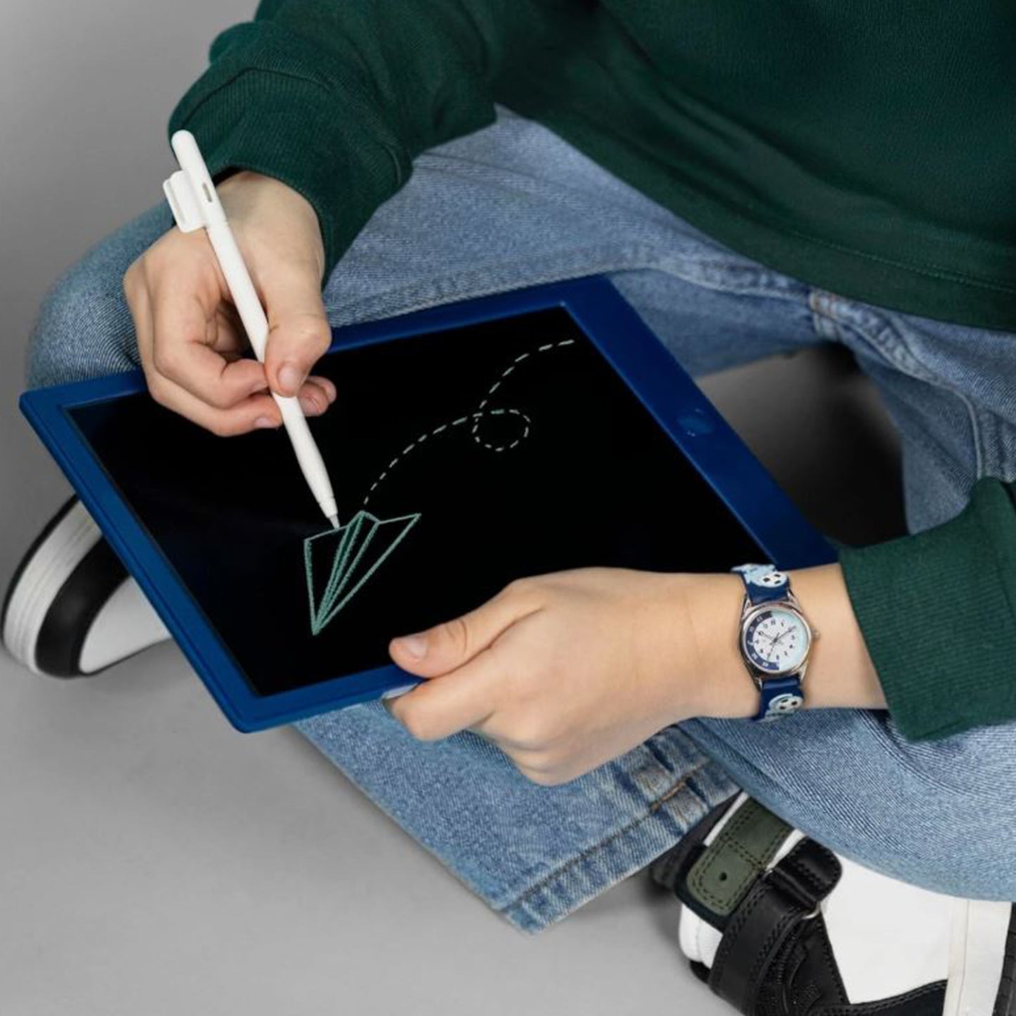 Tikkers 3D Football Silicone Strap Watch & Drawing Pad - ATK1110 - Gift Set