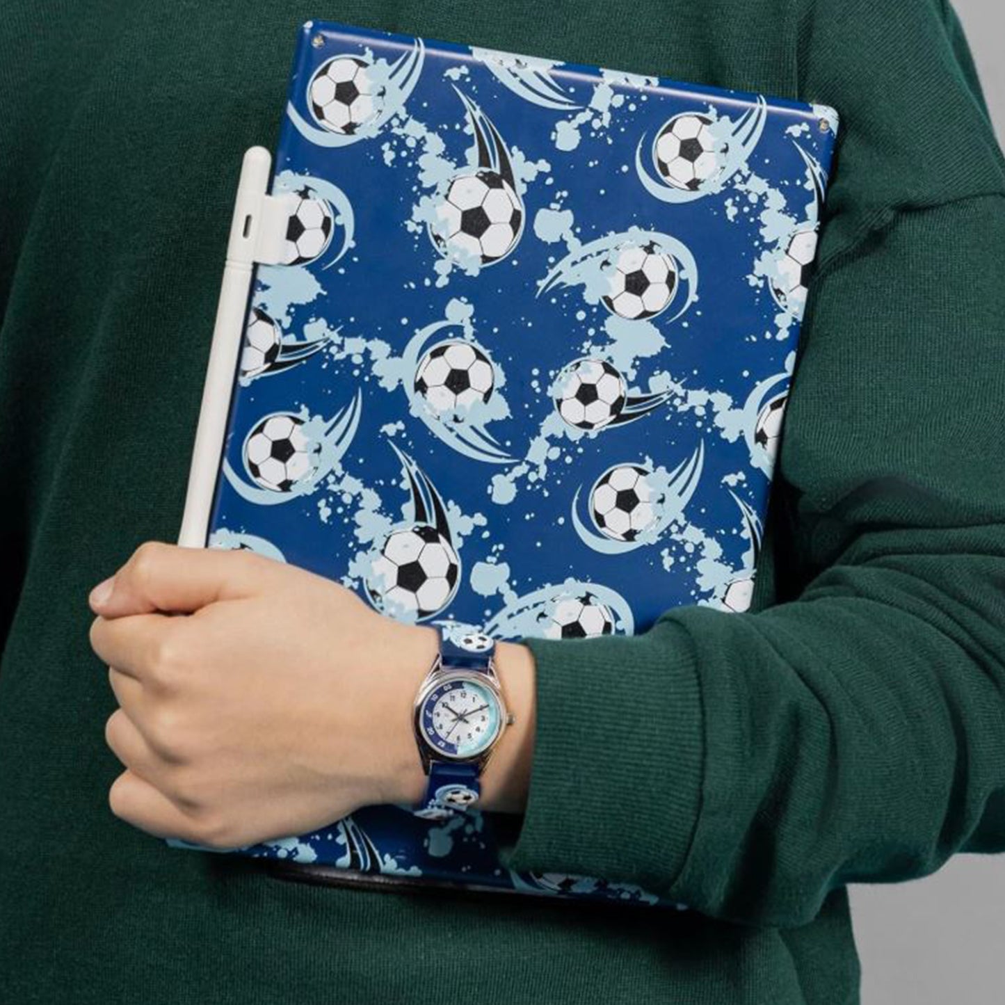 Tikkers 3D Football Silicone Strap Watch & Drawing Pad - ATK1110 - Gift Set