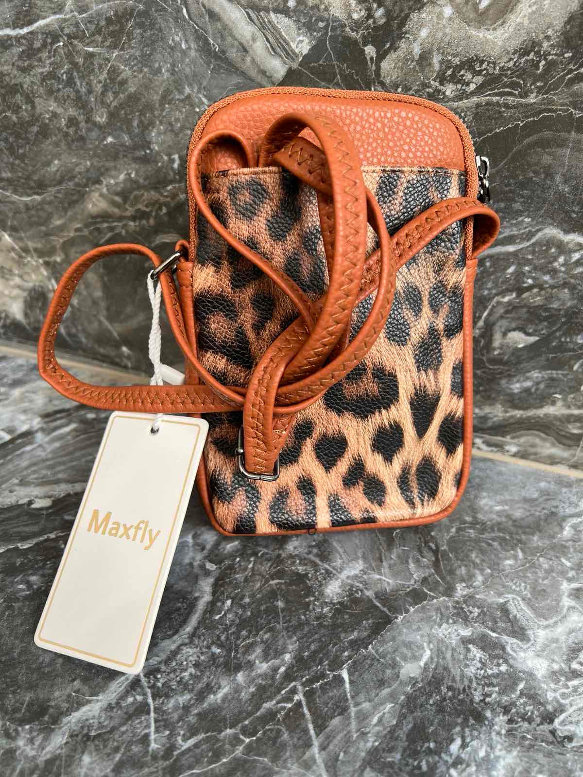 Women's Crossbody Bags - B7016 Leopard Brown